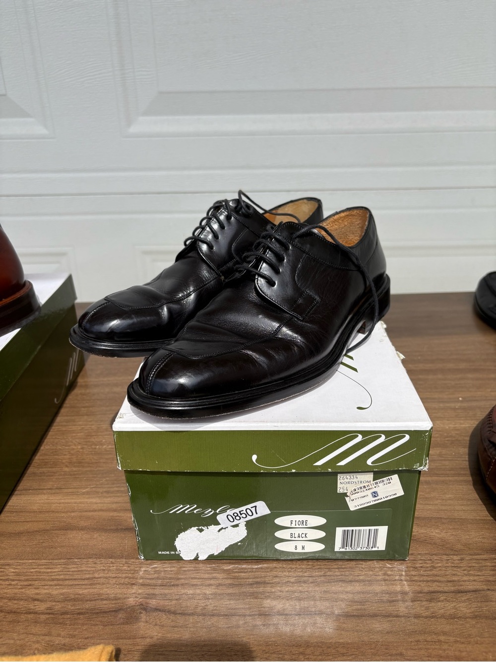 Mezlan Black Men's Split-Toe Derby Dress Shoes Size 8.5 Made in Spain